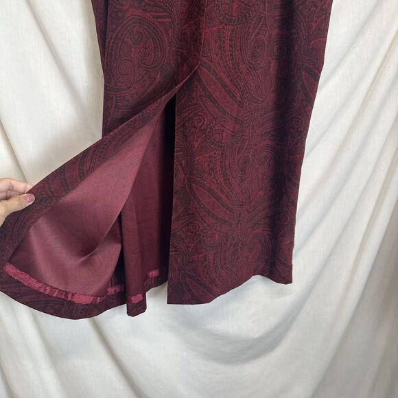 Maxi Skirt Womens Size L/14 Dark Paisley Velvet Black Whimsigoth Fairy Y2K Vtg. - Picture 6 of 10